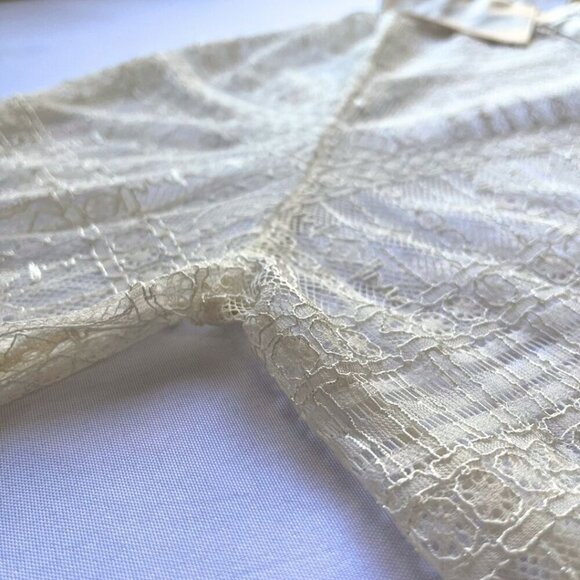 NWT JASON WU CREAM SEETHROUGH LACE SATIN BUTTON DOWN TUNIC - Picture 9 of 16